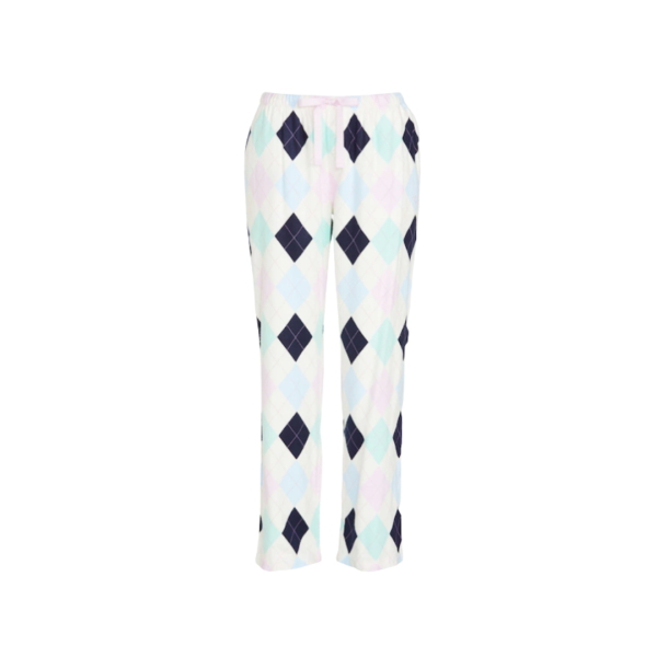 A pair of flannelette pyjamas with argyle print