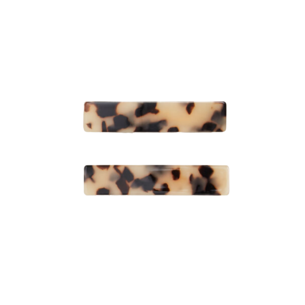 Two tortoise shell hair clips