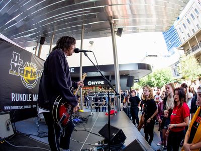 A band playing Gawler Place