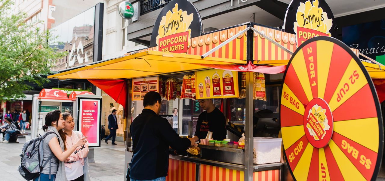 The Jonny's Popcorn cart
