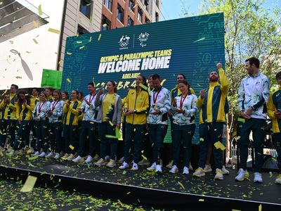 South Australian Olympian and Paralympians on stage