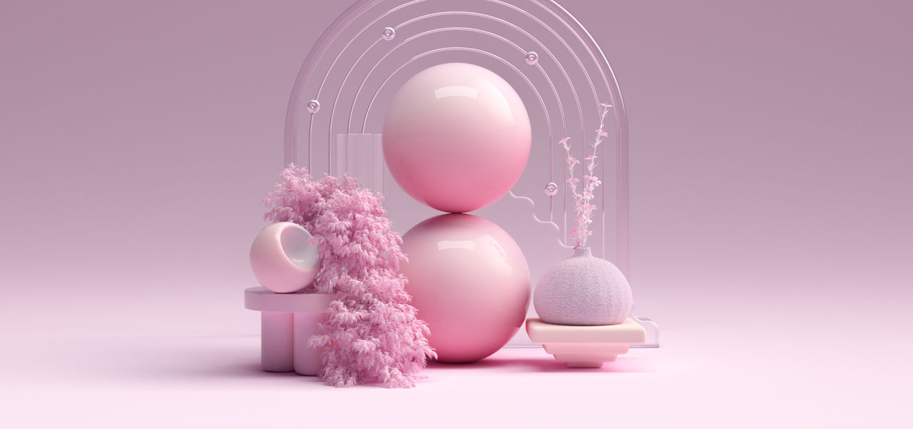 Pink glass render