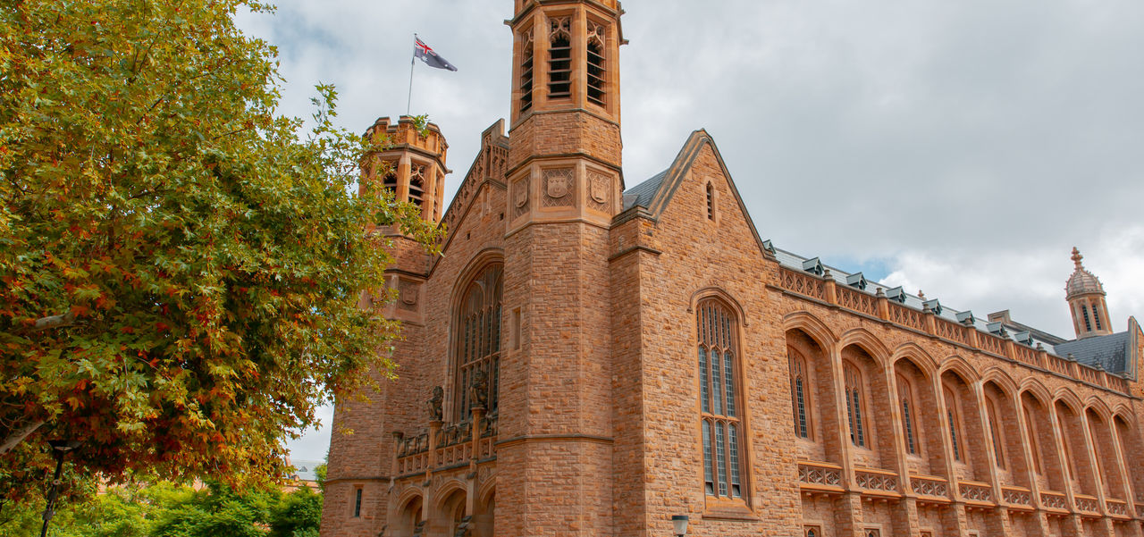 The exterior view of Bonython Hall