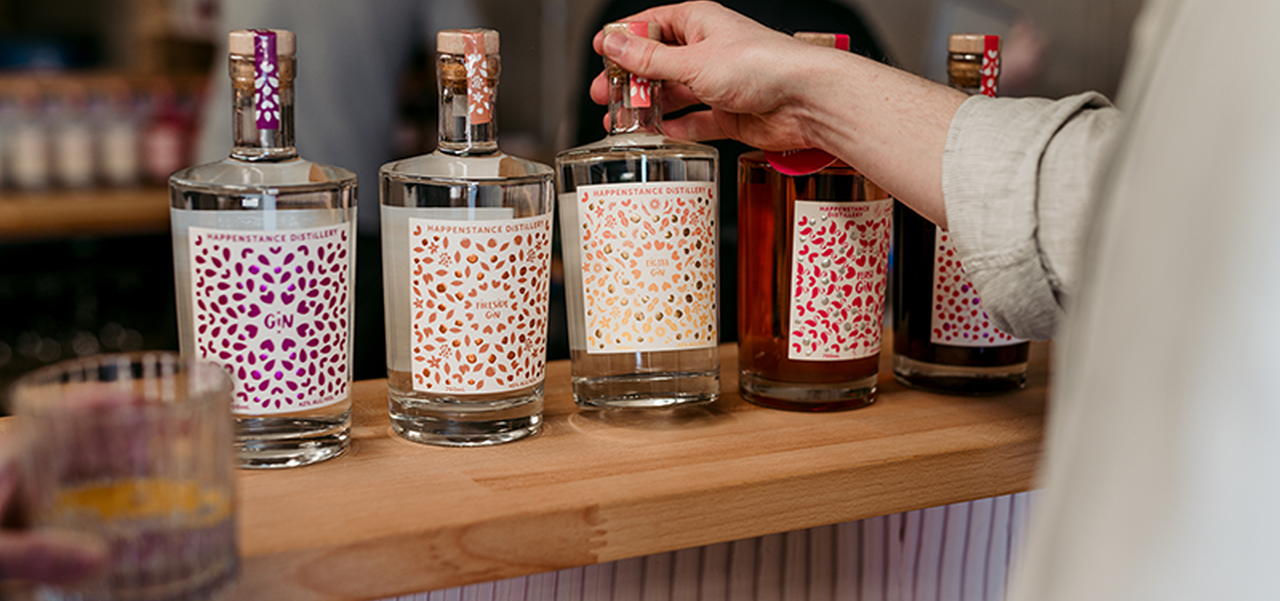 A selection of Happenstance Distillery Gin
