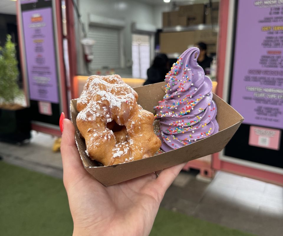 Shibui doughnuts and taro icecream with sprinkles