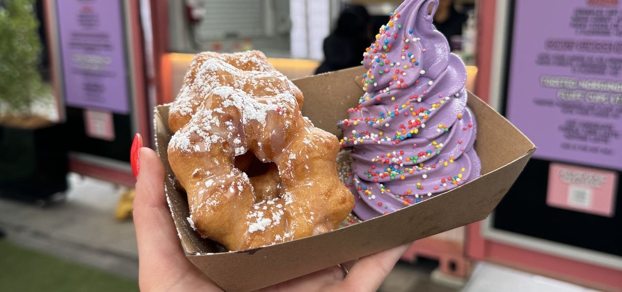 Shibui doughnuts and taro icecream with sprinkles