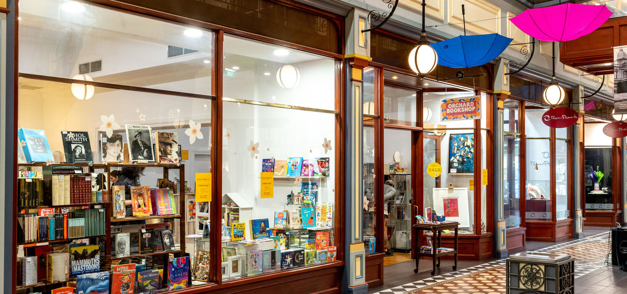 Orchard Bookshop frontage in Adelaide Arcade