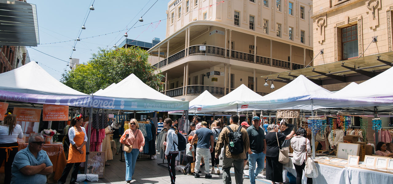 Gathered Market in the Mall