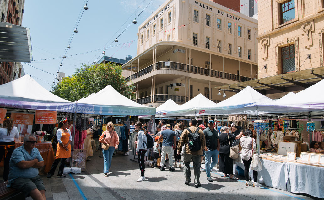 Gathered Market in the Mall