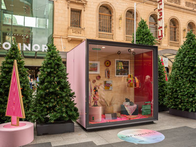 A Christmas window in Rundle Mall