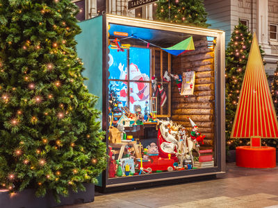 A Christmas window in Rundle Mall