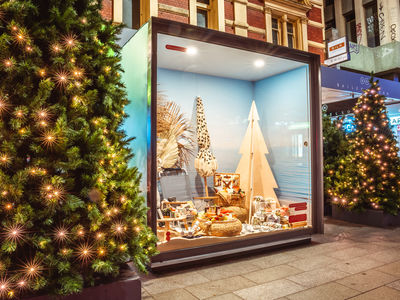 A Christmas window in Rundle Mall