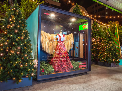 A Christmas window in Rundle Mall