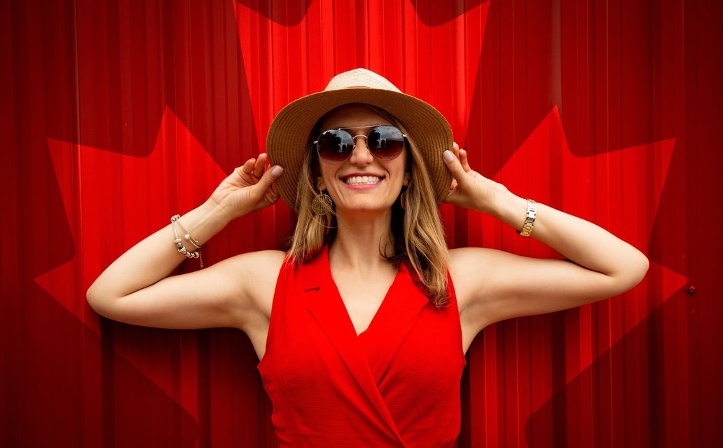 Woman Wearing Red Dress