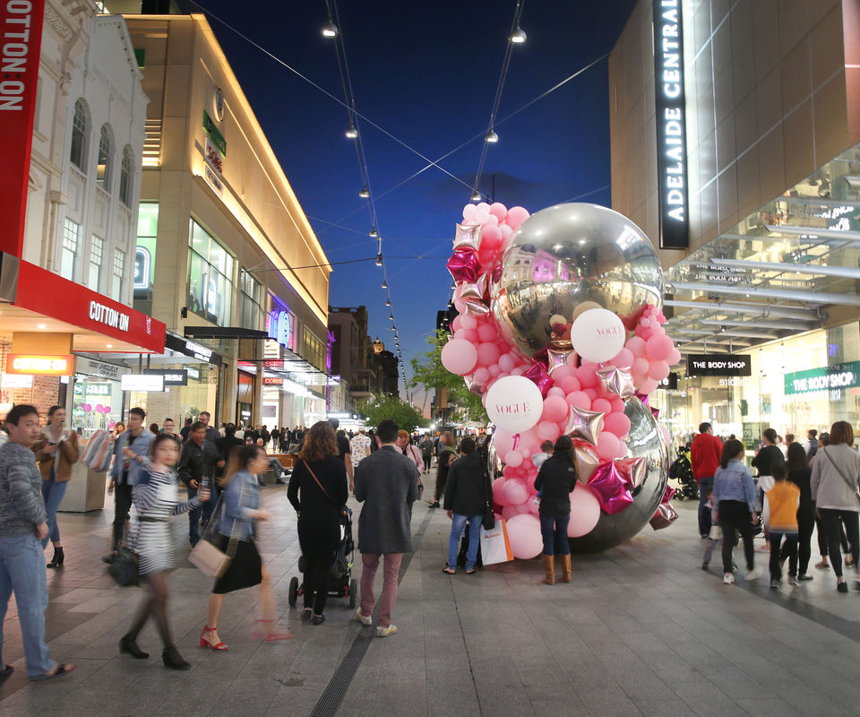 Rundle Mall at night