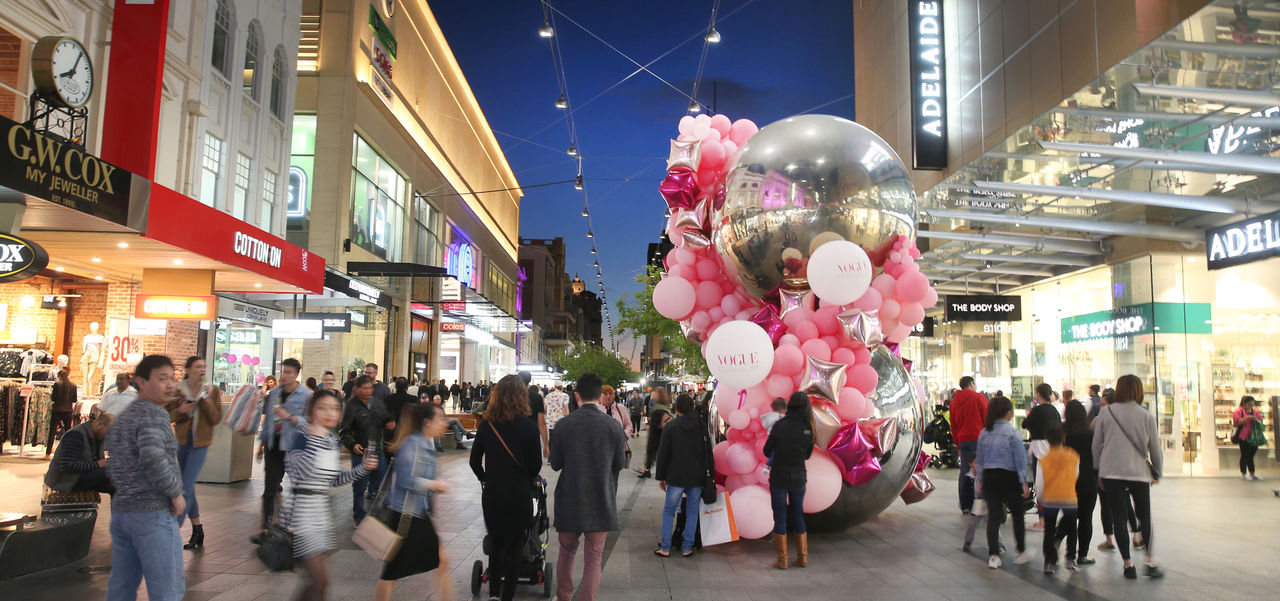Rundle Mall at night