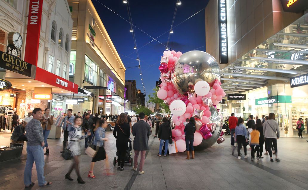 Rundle Mall at night