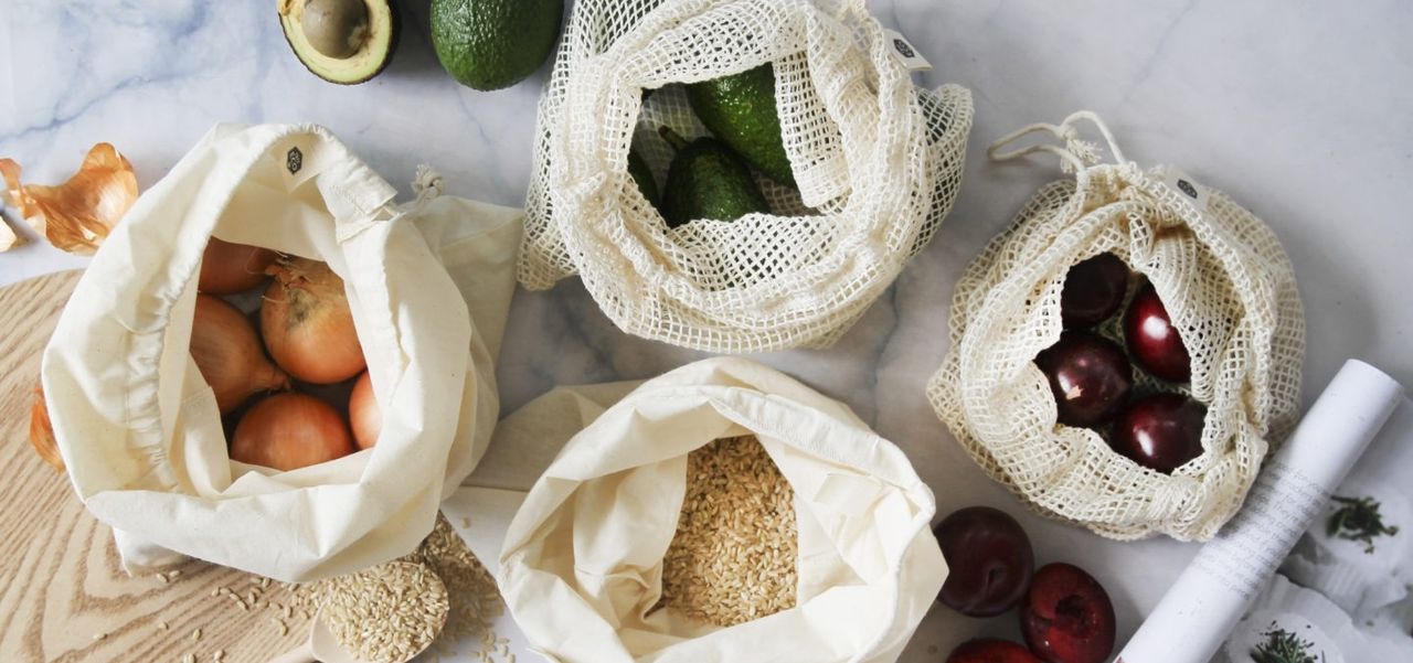 Bags of fruit and vegetables