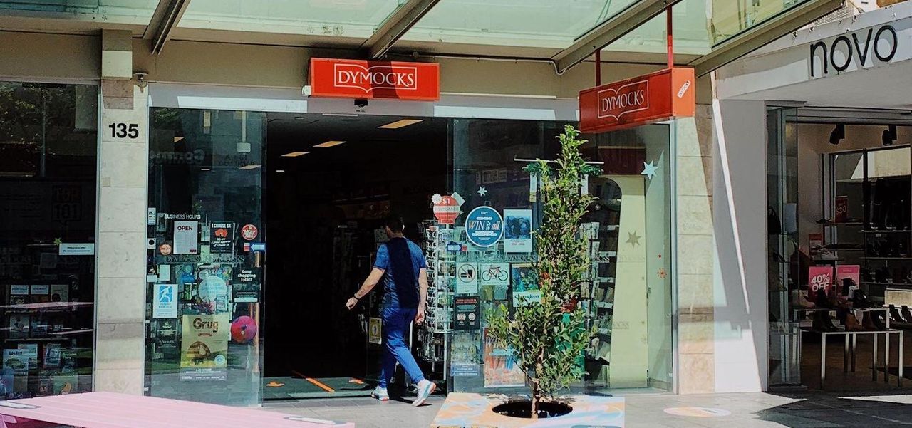 Out the front of Dymocks in Rundle Mall