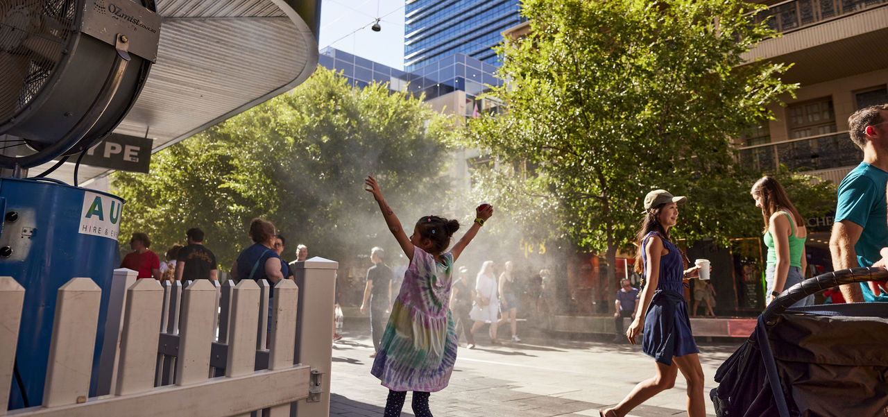 Water misters in Rundle Mall