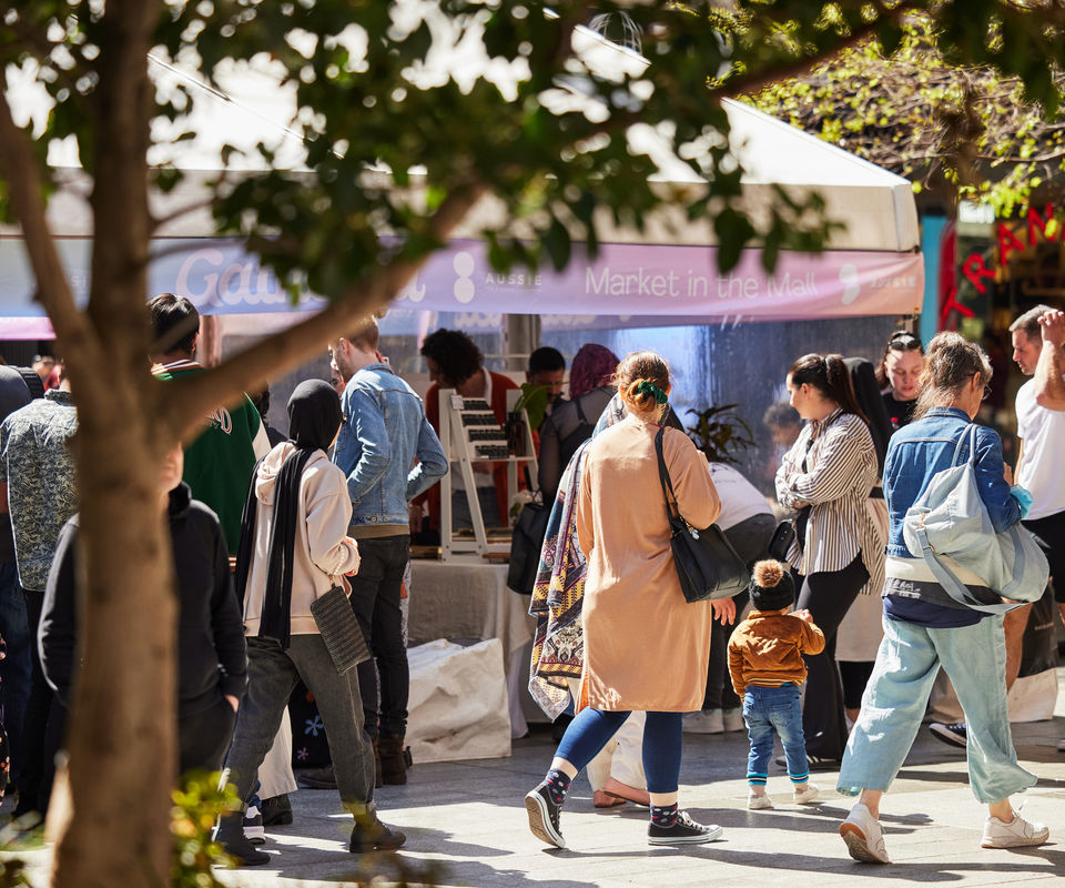 Gathered Market in the Mall