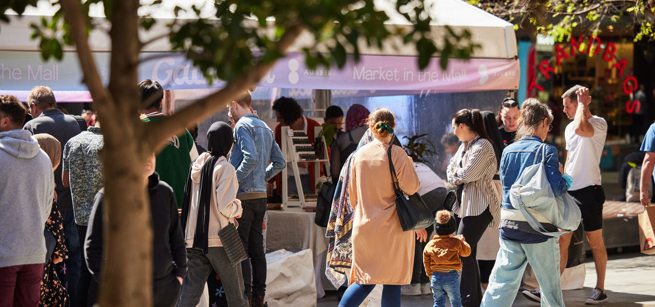 Gathered Market in the Mall