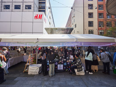 Gathered Market in the Mall