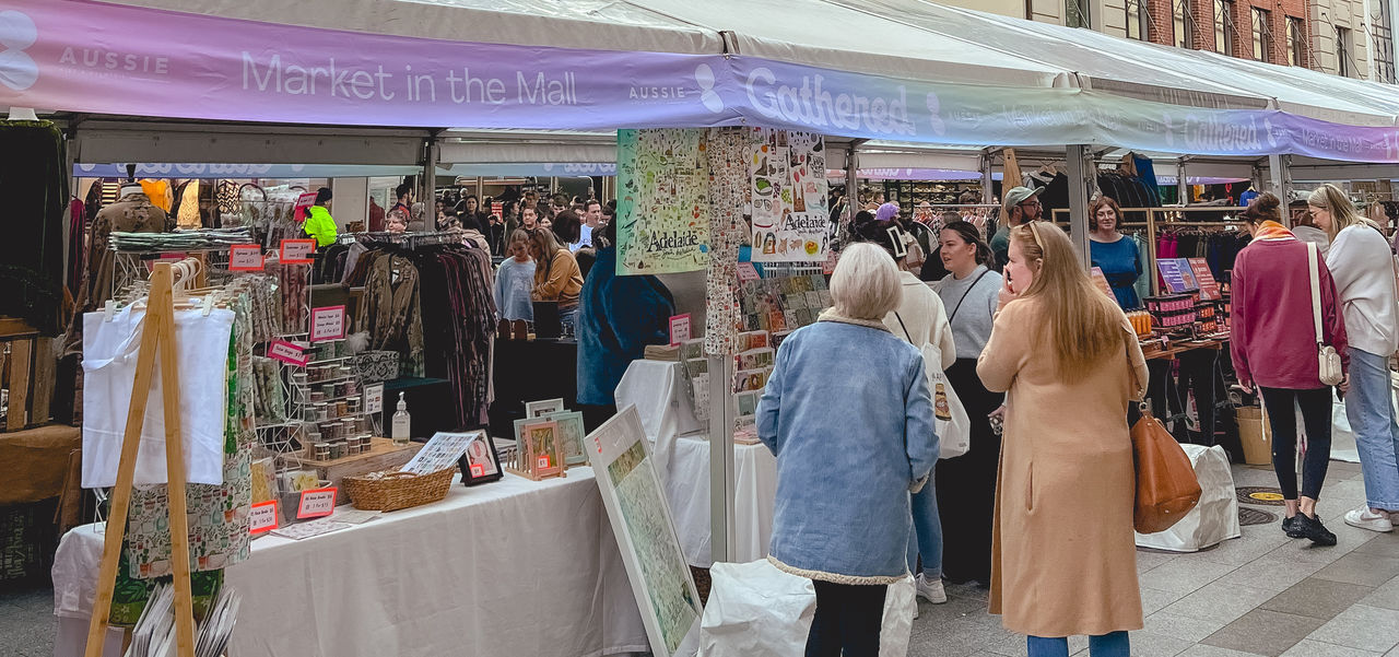 Gathered Market in the Mall