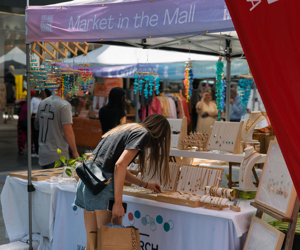 Gathered Market in the Mall
