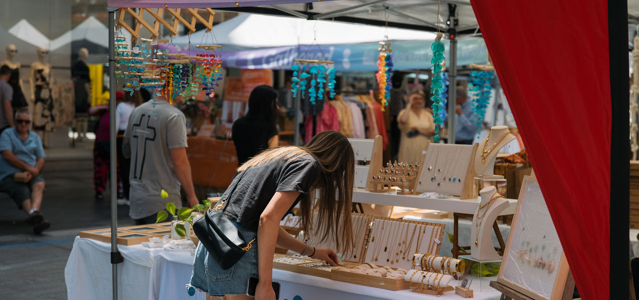 Gathered Market in the Mall