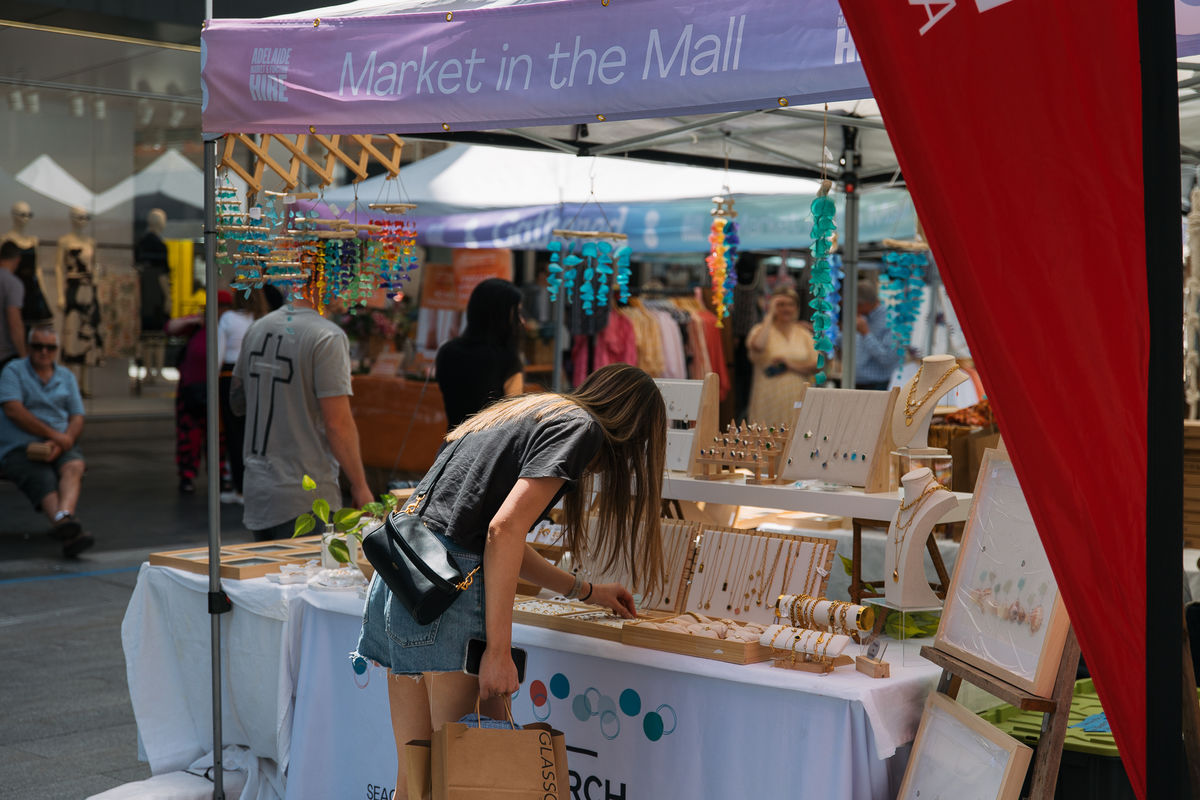 Gathered Market in the Mall