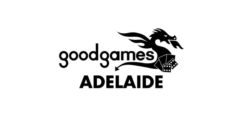 Good games adelaide black and white logo