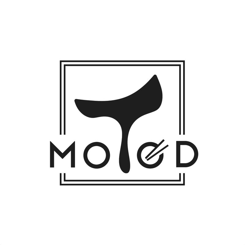 t mood black and white logo